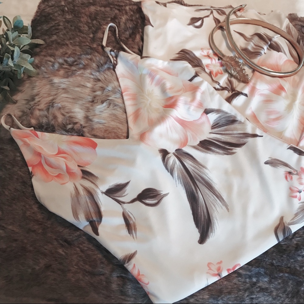 Spaghetti strap sheath dress floral small